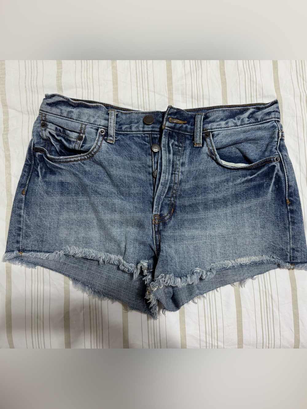 We The Free Distressed Light Blue Denim Cutoff Shorts